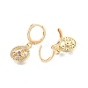 Colorful Cubic Zirconia Flower Dangle Leverback Earrings EJEW-N012-84-3
