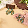 2 Pairs 430 Stainless Steel Leaf Dangle Earrings EJEW-TA0001-83D-6
