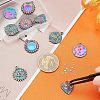 10Pcs 5 Style 304 Stainless Steel Pendant Rhinestone Cabochons STAS-UN0031-94-2