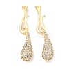 Brass Micro Pave Clear Cubic Zirconia S-Hook Clasps KK-L211-008G-1