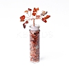 Natural Carnelian Chips Tree of Life Decorations DJEW-PW0012-042D-1