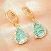 Brass Micro Pave Cubic Zirconia Hoop Dangle Earrings KK-CBA8324-11G-04-1