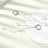 304 Stainless Steel & Glass Pearl Tassel Hoop Earrings for Women EJEW-G463-01P-2