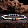 Natural Picture Jasper & Synthetic Non-magnetic Hematite Beads Stretch Bracelets for Men LS-NY6374-3