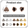 112Pcs 7 Colors Tibetan Style Alloy Bead Caps FIND-PH0023-83-4