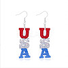 Independence Day Alloy Acrylic Dangle Earrings FS-WG49294-03-1