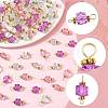 100Pcs Clear Acrylic Faceted Cube Connector Charms PALLOY-FS00042-01-2
