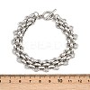 304 Stainless Steel Oval Link Chain Bracelets BJEW-G759-03P-3