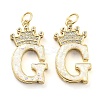 Brass Micro Pave Clear Cubic Zirconia Pendants KK-G498-01G-02-1