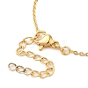 Real 18K Gold Plated Brass Micro Pave Clear Cubic Zirconia Pendant Necklaces for Women NJEW-K381-03C-C-3