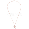 925 Sterling Silver Star Rhinestone Pendant Necklaces TS-N264-RG-3
