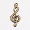 Tibetan Style Alloy Treble Clef Pendants TIBEP-R315-AB-FF-2