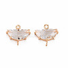 Transparent Faceted Glass Connector Charms GLAA-T021-25D-RS-2