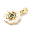 Brass Micro Pave Cubic Zirconia Pendents KK-M303-02G-08-2