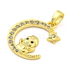 Brass Micro Pave Clear Cubic Zirconia Pendants FIND-Z044-03E-2