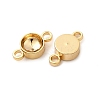 Flat Round Brass Rhinestone Connecter Settings KK-P340-06B-G-2