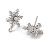 Brass Micro Pave Cubic Zirconia Stud Earring Findings LS-KK-K371-34P-2