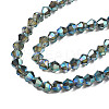 Electroplate Transparent Glass Beads Strands EGLA-Q026-016-3