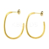 Ion Plating(IP) 304 Stainless Steel Oval Stud Earrings EJEW-K295-02G-1