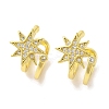 Brass Micro Pave Clear Cubic Zirconia Cuff Earrings for Women EJEW-I305-45G-1