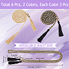 6Pcs 2 Colors Nylon Cotton Braided Chain Belt AJEW-CP0008-17-2