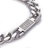 304 Stainless Steel Curb Chain Bracelets BJEW-I279-01P-2