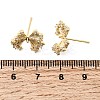 Brass Micro Pave Clear Cubic Zirconia Bowknot Stud Earring Findings KK-G553-08G-3