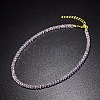Glass Faceted Rondelle Beaded Choker Necklaces with Zinc Alloy End Chains BU2410-4-1