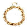 Twisted 304 Stainless Steel Double Ring Link Chains Bracelets for Women BJEW-G780-06G-02-4