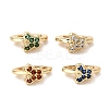Brass Micro Pave Cubic Zirconia Butterfly Spacer Bars KK-H089-03G-1