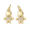 Brass Micro Pave Clear Cubic Zirconia Pendants CU-CBA9AFC-01G-09-1