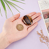 2Pcs  Natural Tiger Eye Palm Stones AJEW-GA0007-90A-3