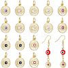 16Pcs 8 Colors Brass Micro Pave Cubic Zirconia Pendants KK-HY0001-39-1