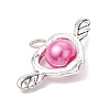 Spray Painted ABS Plastic Imitation Pearl Beads Pendants PALLOY-JF04124-02-4