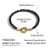 Natural Black Agate Rondelle Beaded Bracelets OA9565-2-1