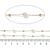 Natural Rose Quartz & 304 Stainless Steel Beads Link Chains CHS-K021-08A-06-3