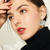 30Pcs 3 Style Teardrop & Trapezoid Shape Brass with Clear Cubic Zirconia Stud Earring Findings KK-BBC0013-56-5