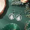 Ring with Christmas Tree 201 Stainless Steel Dangle Earrings EJEW-JE06578-1
