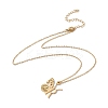Initial Letter with Butterfly Pendant Necklace LS-NJEW-C026-01G-R-2