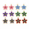 Light Gold Alloy Enamel Pendants ENAM-S126-132-1
