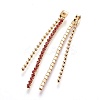 Brass Rhinestone Ear Nuts LS-KK-F731-07G-B-1