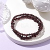 Chip & Round Natural Garnet Beaded Stretch Bracelets for Women BJEW-JB10189-04-2
