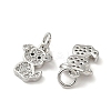 Brass Micro Pave Clear Cubic Zirconia Pendants KK-H076-20P-2