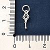 S925 Sterling Silver Heart Key Charms STER-K183-02A-S-3