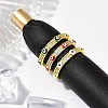Brass Micro Pave Clear Cubic Zirconia Enamel Cuff Rings for Women RJEW-L113-022G-1