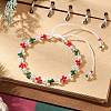 Christmas Handmade Glass Seed & Glass Braided Bead Bracelet BJEW-MZ00249-03-1
