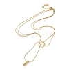 316 Surgical Stainless Steel Double Layer Column & Square Pendant Necklaces NJEW-P324-04G-2