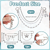 Cross Aluminium Chain & CCB Plastic & Imitated Pearl Acrylic Bead Boot Strap Chains HJEW-OC0001-47-2