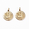 Brass Micro Pave Clear Cubic Zirconia Pendants LS-KK-C100-06G-2