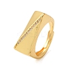 Brass Micro Pave Clear Cubic Zirconia Adjustable Rings for Women RJEW-A048-10G-1
